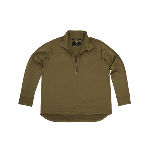1/4 Zip Grid Fleece - Coyote - Small